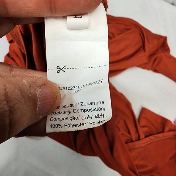 Women's Large Long-Sleeve Maxi Collared Neck Flowy Comfort Dress - Picture 5 of 5